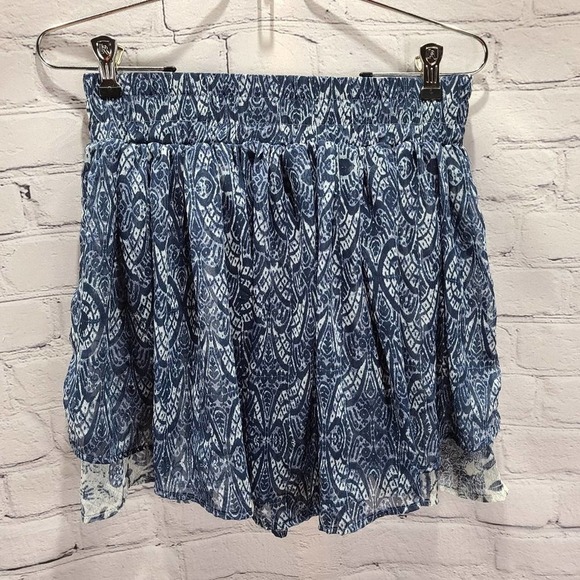 BLUE wavy mini pleated elastic waist skirt - Picture 8 of 8